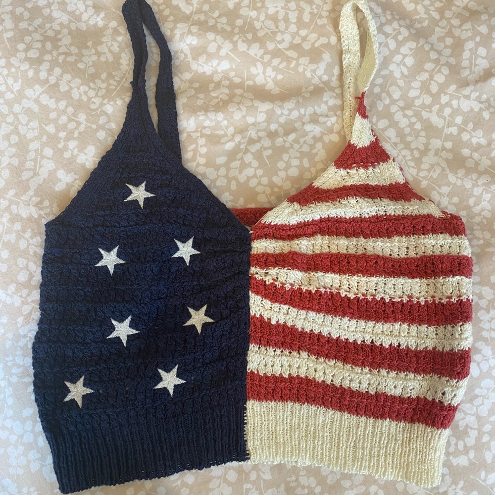 American Eagle USA Crochet Crop